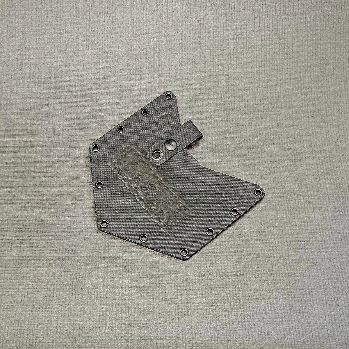 Black pack shovel cover branded "BEW"